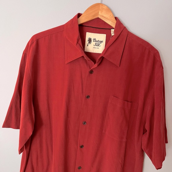 Vintage Silk Shirts Vintage Silk 0 Silk Button Down Shirt Maroonred
